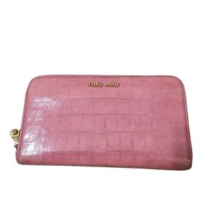 Miu miu Leather Animal Print Continental Walle